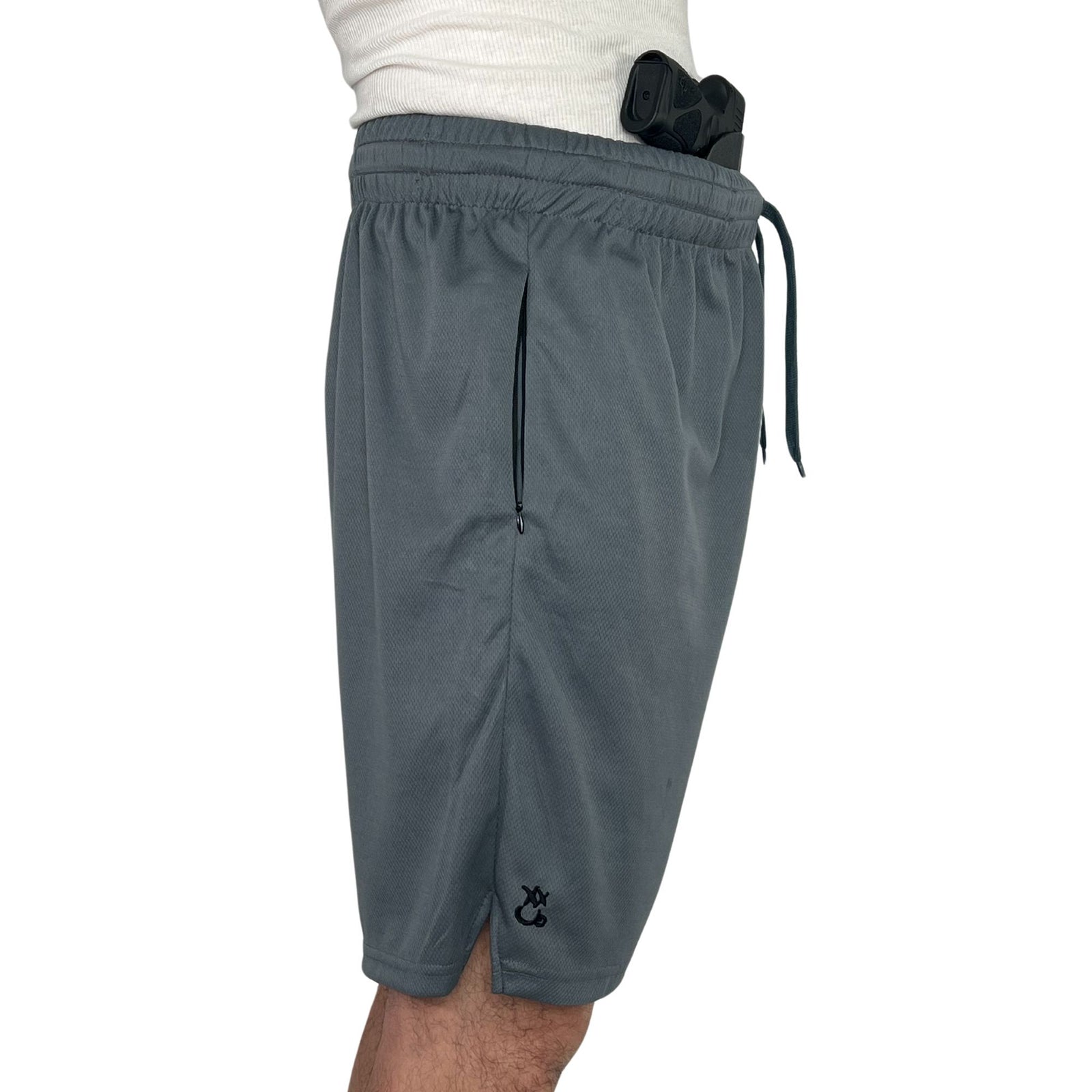 Concealed Carry Basketball Shorts - Gray