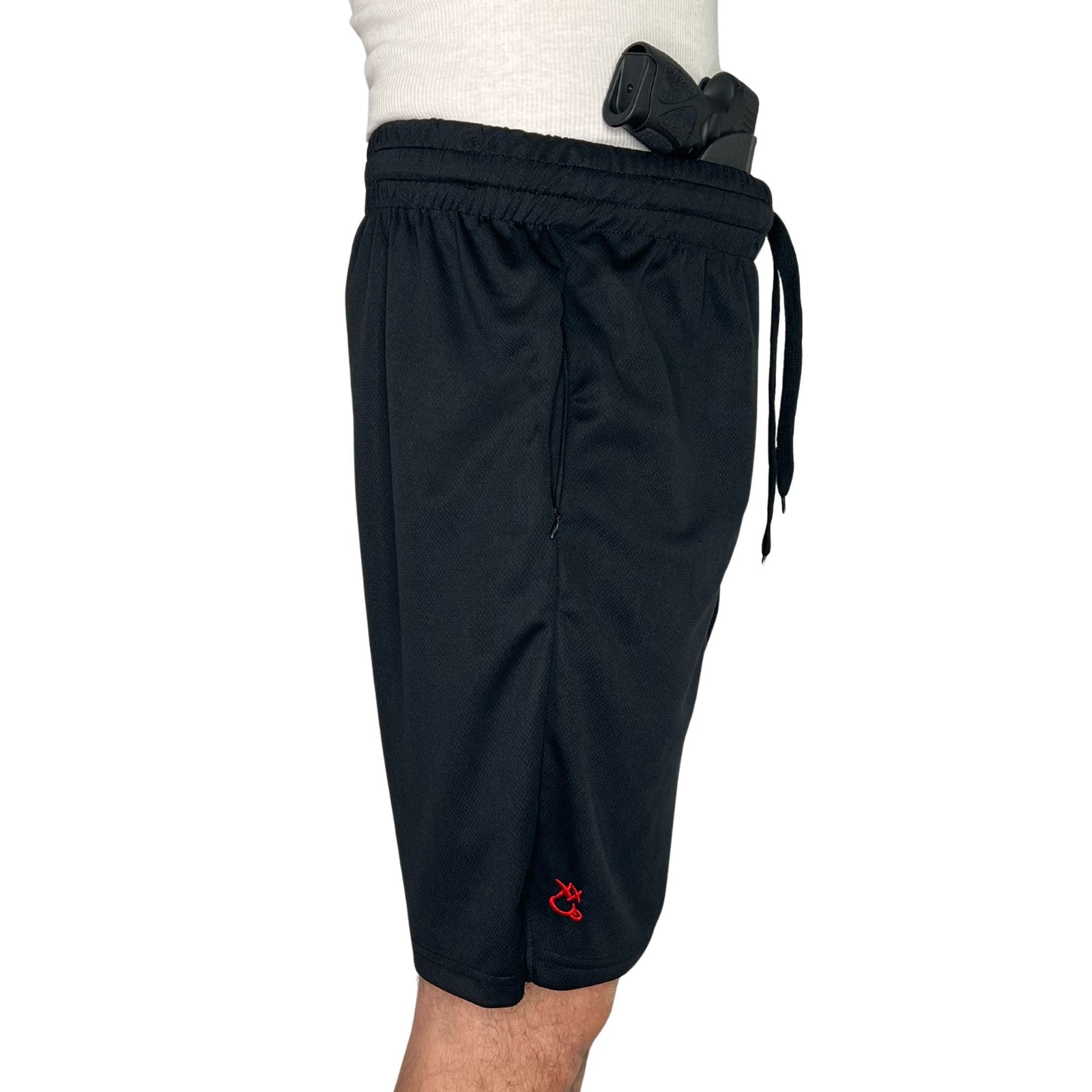 Concealed Carry Basketball Shorts - Black